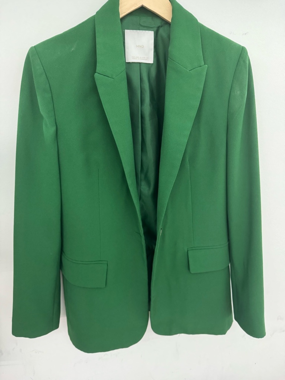 Mango Emerald Green Single-Breasted Blazer